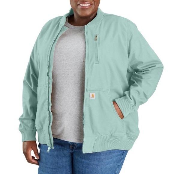 NWT Carhartt Crawford Bomber Jacket Blue Surf - Picture 2 of 4